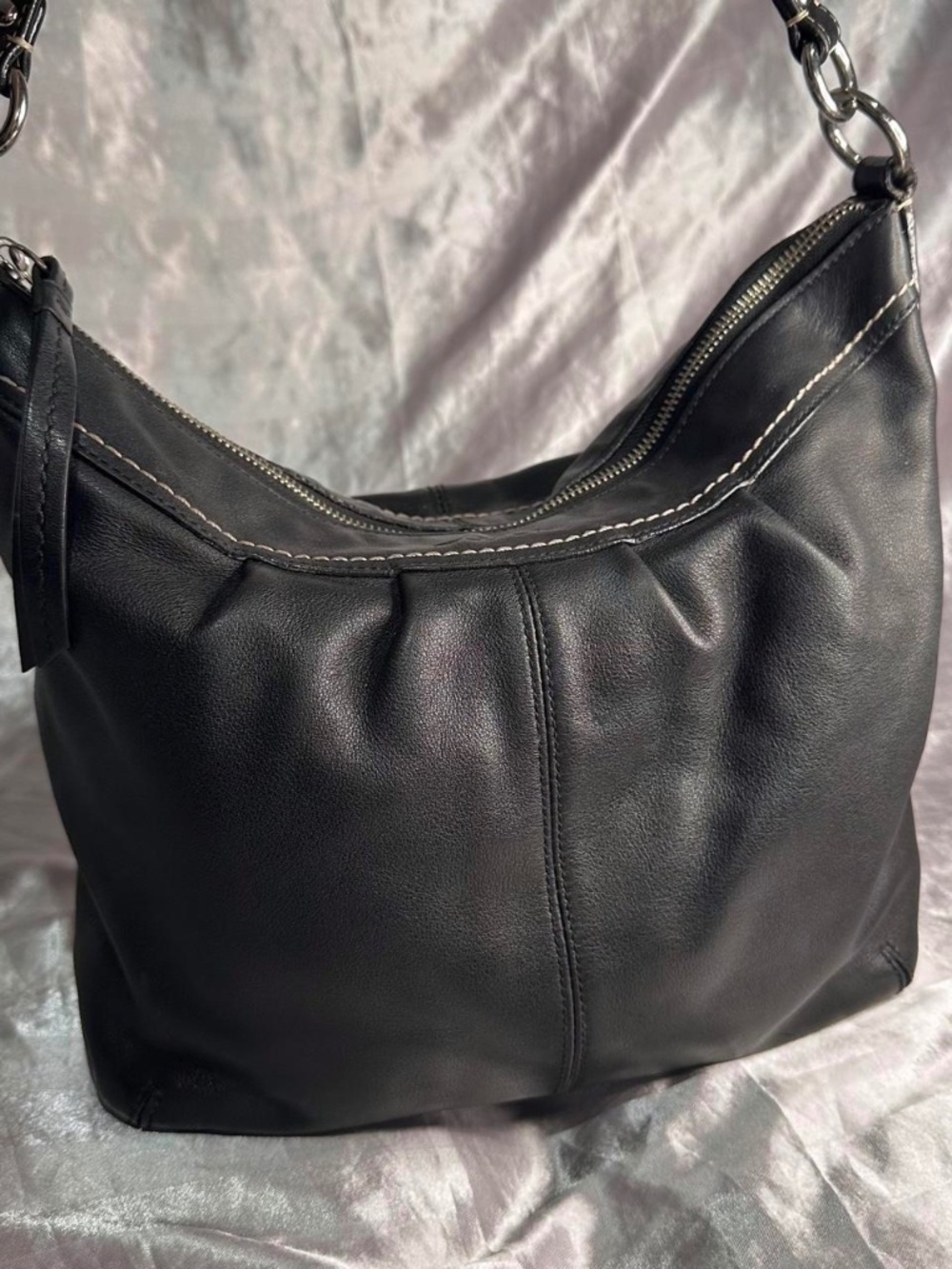 Vintage Y2K Coach Leather Black Shoulder Hobo Bag